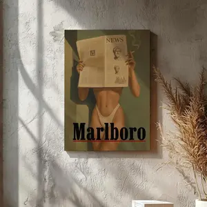 [SALE UP TO 30% + FREE SHIP + NO FRAME] Vintage Cigs Poster, Retro Marlboro Wall Art, Bikini Girl Poster, Luxury Fashion Wall Decor, Home Decor