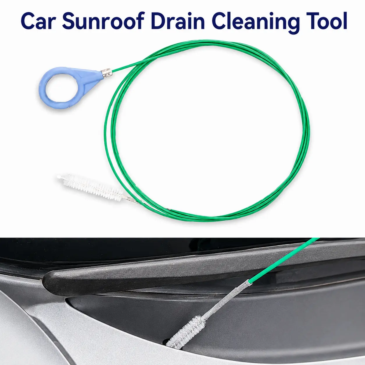 197 Inch Long Flexible Nylon Sunroof Drain Brush, for Car Sunroof Hose & Wiper Tank Pipe Dredging, Vehicle Maintenance Tool, Bendable Tube Cleaner Quickly Remove Blockage Residues