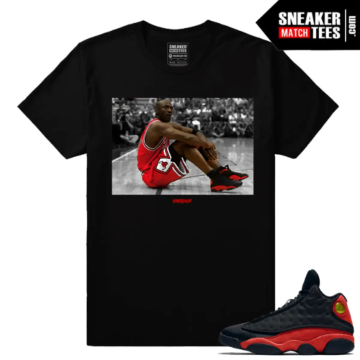 Men's Cotton Oversized Round Neck Short-Sleeve Graphic Tshirt - Soft, Breathable, Good Sweat Absorption Fabric, Streetwear Casual Top for 13s MJ Bred Sneakers, Black