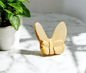 HomeRoots 554001 3 in. Gold Crystal Butterfly Figurine Tabletop Sculpture