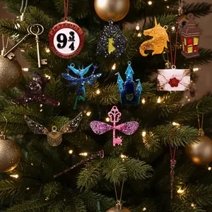 Hogwarts & Wonders Set Handmade Resin Ornament Collection Featuring Iconic Symbols and Magical Elements