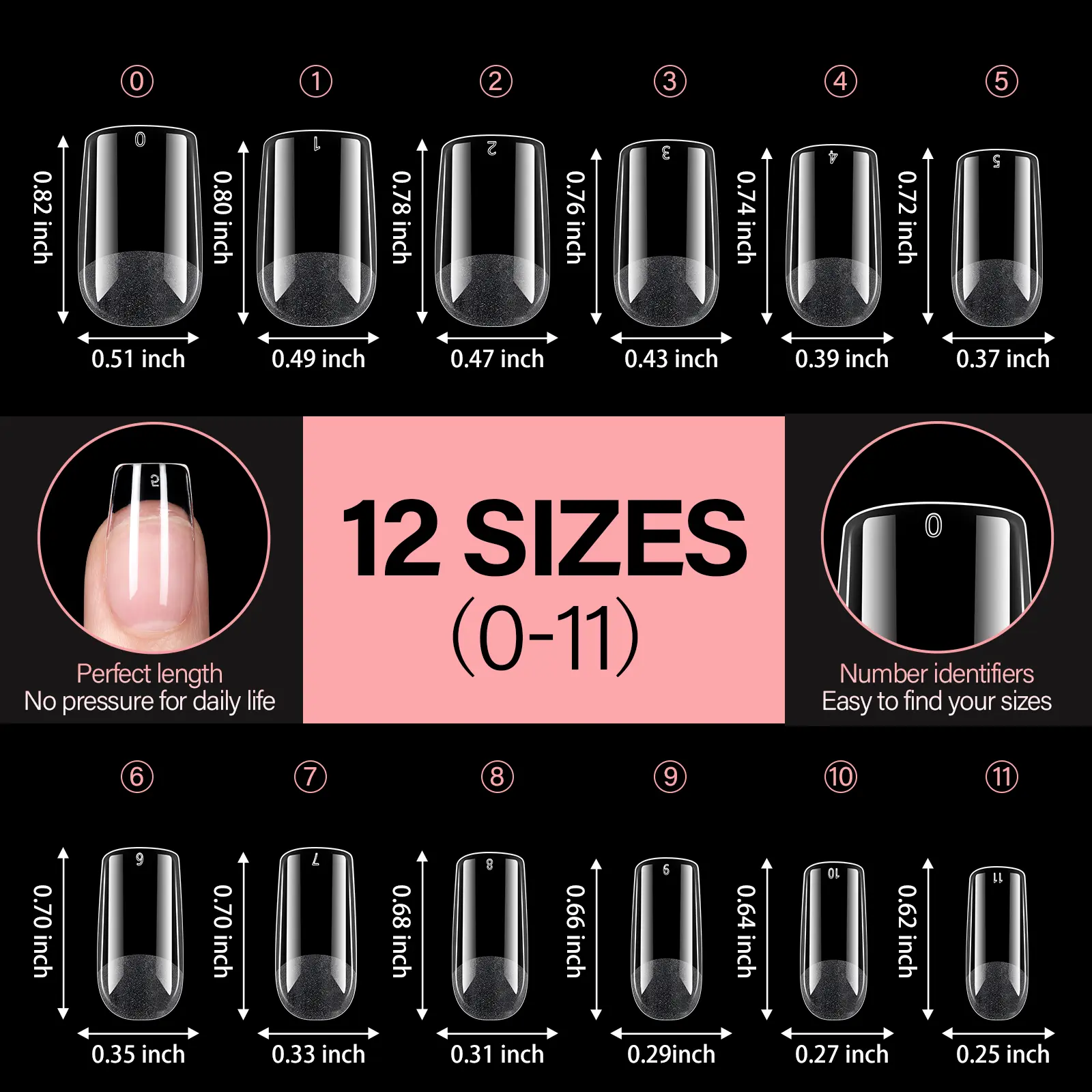 AILLSA Short Square Nail Tips Full Cover Clear NailTips Acrylic Pre-Filed Fake Press on for Extension Home DIY Salon Manicure 216PCS 12 Sizes AILLSA Short Square Nail Tips Full Cover Clear NailTips Acrylic Pre-Filed Fake Press on for Extension Home DIY Salon Manicure 216PCS 12 Sizes