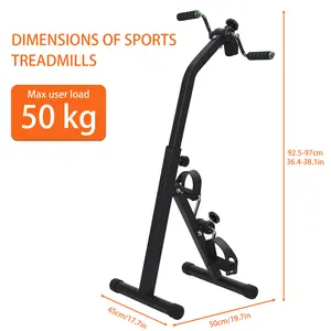 Compact Metal Elderly Exercise Bike - 50kg Sturdy Frame, Adjustable Gear Hand-Arm-Leg-Knee Peddler, Upper-Limb Lower Limb Home Rehab Machine, Adjustable Fitness Equipment with Footband for Seniors