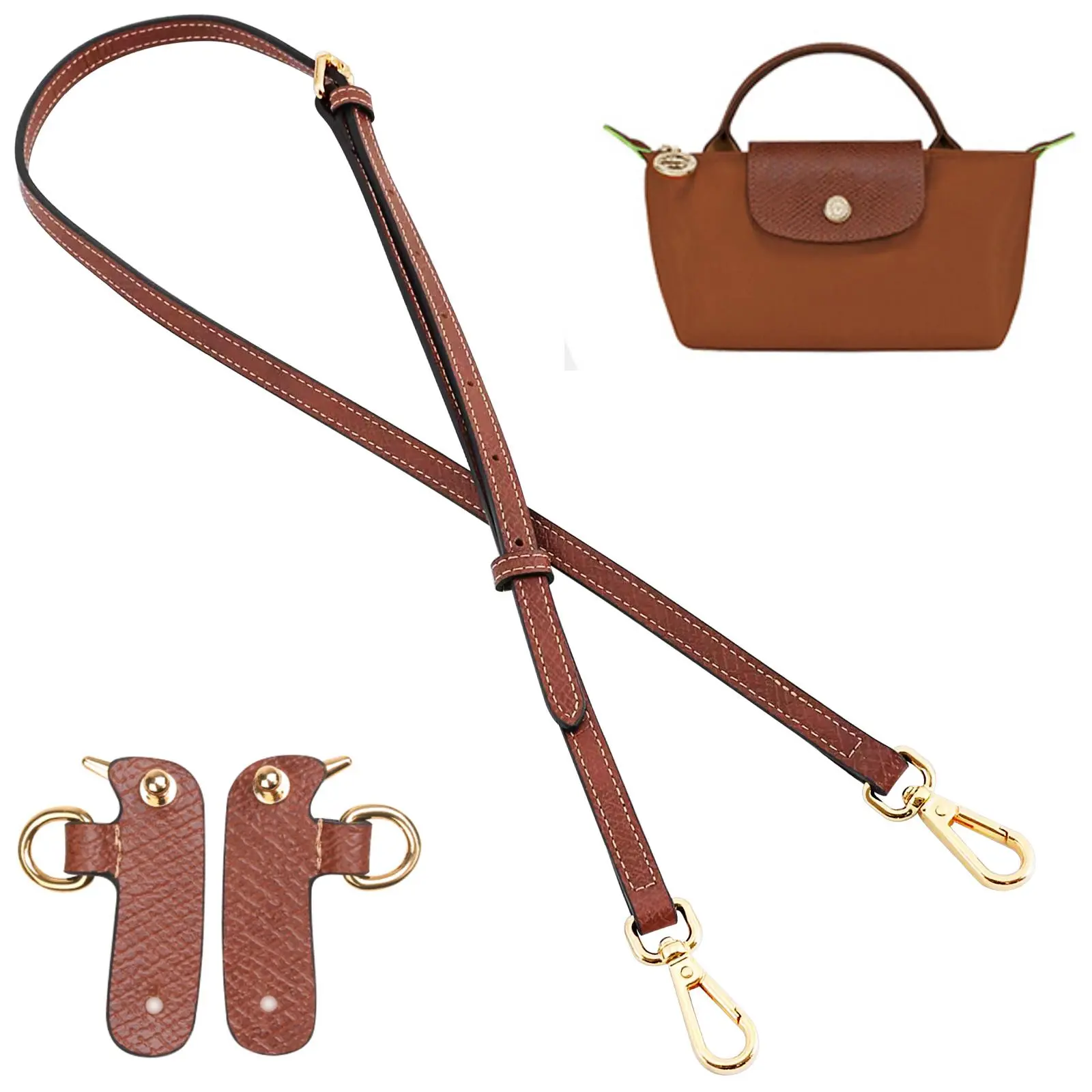 jiesinlov New Model Crossbody Strap for Longchamp Mini Bag, Strap Kit for Long Champ Le Pliage(Width:1.2cm)