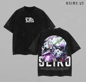 Limited Edition Dandadan X Seiko Ayase Tee, Vintage Washed Oversize Anime Manga T-Shirt, Double Printed Heavyweight Cotton Top, Gift for Anime Fan & Lover