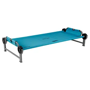 Disc-O-Bed Youth Single Cot Kid-O-Bed, Portable Bunk with Travel Carry Bag, Teal