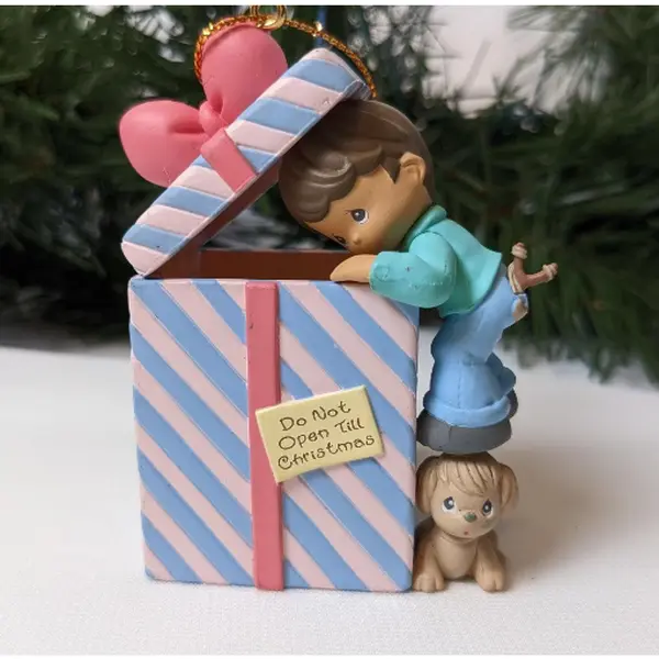 Vintage Precious Moments Brighten Up Christmas Ornament