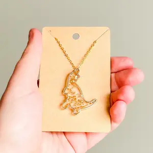 Gold Resin Dinosaur Necklace
