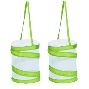 RESTCLOUD 2-Pack Mini Butterfly Habitat, Insect Mesh Cage, Bug Terrarium Pop Up 5.5" x 7" Tall (Pack of 2)