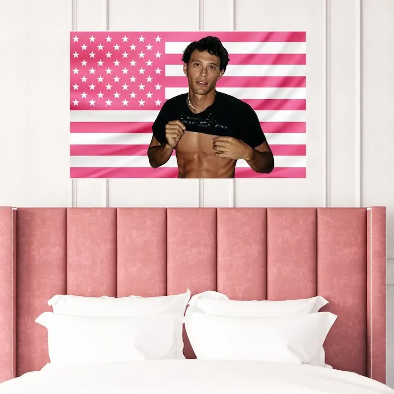 Cooper Koch Flag - Tapestry - Nicholas Chavez Tapestry Pink USA Tapestry Flag - Wall room decor - backdrop banner - Gift For Him - Gift For Her - Gift For Fan