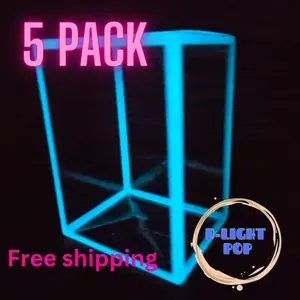 D-LIGHT POP Funko Pop Protector - Blue        High-Quality Clear PET Plastic, Acid-Free, 0.5 mm Extra Thick, Glow-In-The-Dark Feature, 3.9x4.65x6.38 Inches
