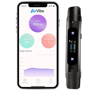 Breathing Trainer for Athletes Singers & Smokers - Improve Lung Strength Naturally with Digital Display and Measurements - Black Device