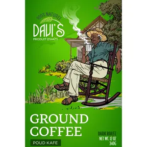Haitian Ground Coffee Beverage dark Roast Bean, 100% Arabica, Natural Rich flavor