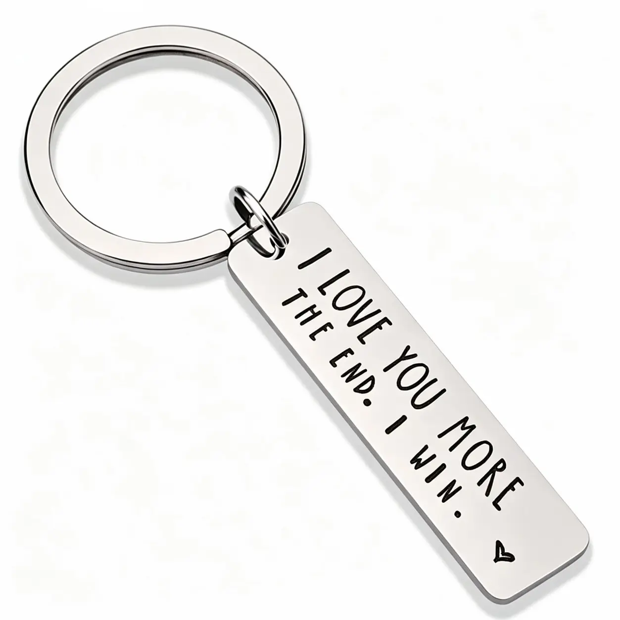 Creative Slogan Metal Keychain, Stainless Steel Key Ring with Long Bar Pendant for Car Keys, Cute Fashion Accessory for Men and Women, Perfect Valentine's Day Gift and Keychain for Bags