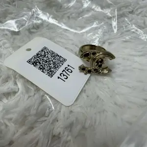 Pre-owned CHANEL Metal Bag Accessories CC Enamel Gold Tone Ring