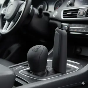 Silicone Anti-Slip Handbrake Cover and Shift Knob Cover 2-Piece Set, Universal Car Interior Accessories for Sedan SUV, High Temperature Resistant, Easy to Install, Enhances Driving Comfort, Manual Transmission Specific