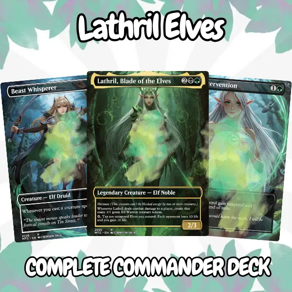 Lathril Elves Anime Waifu Proxy Deck | 100 Cards + Tokens (EDH)