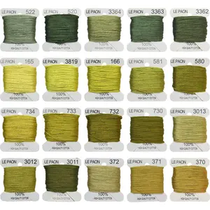 Premium Rainbow Color Embroidery Floss bobbins - Cross Stitch Threads - Friendship Bracelets Floss - Crafts Floss - 20 Bobbins Per Pack Embroidery Floss, Light Moss Green,Gradient