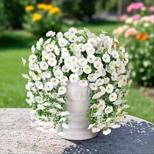 2pcs Artificial White Hanging Trumpet Flowers, Decorative, UV Resistant, Outdoor Use, Wedding Party Decor, Indoor Outdoor Activities, Holiday Decoration