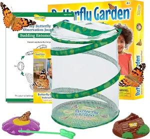 Insect Lore Butterfly Garden Kit STEM Journal & More - Includes Butterfly Habitat with Natural Elements and Storage Containers