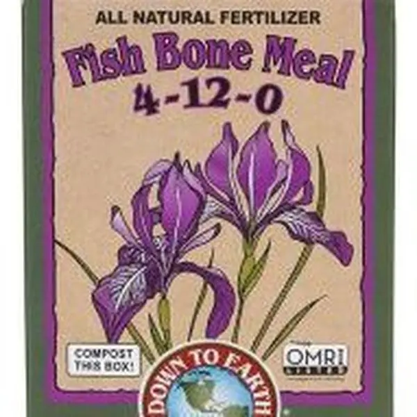 Down To Earth Fish Bone Meal 4-12-0 Fertilizer- Organic Phosphorus & Calcium for Flowering Plants- 1lb