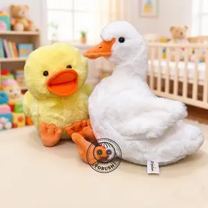 Cute Duck Doll Stuffed Kawaii Yellow White Farmland Animal Plushie Comforting Birthday Gift