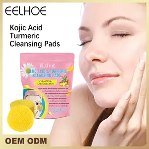 EELHOE Turmeric Acid Cleansing Pad gently cleanses skin, lightened acne face, brightened pores