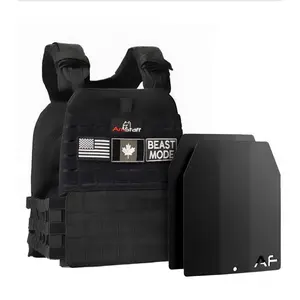 Amstaff Tactical Weighted Vest with Plates - Adjustable Weight Vests for Men & Women - Versatile Wearable Weighted Vest for Fitness Workouts Strength and Endurance Training Running Crossfit (Black 30 LB)