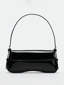 Classic Simple One-shoulder Underarm Bag, Niche Irregular Fashion One-shoulder Handbag, Retro Glossy Fashion All-match Trendy Shoulder Bag, Elegant Shoulder Bag, Suitable for Office Workers' Daily Commuting, Shopping and Dating, Etc.