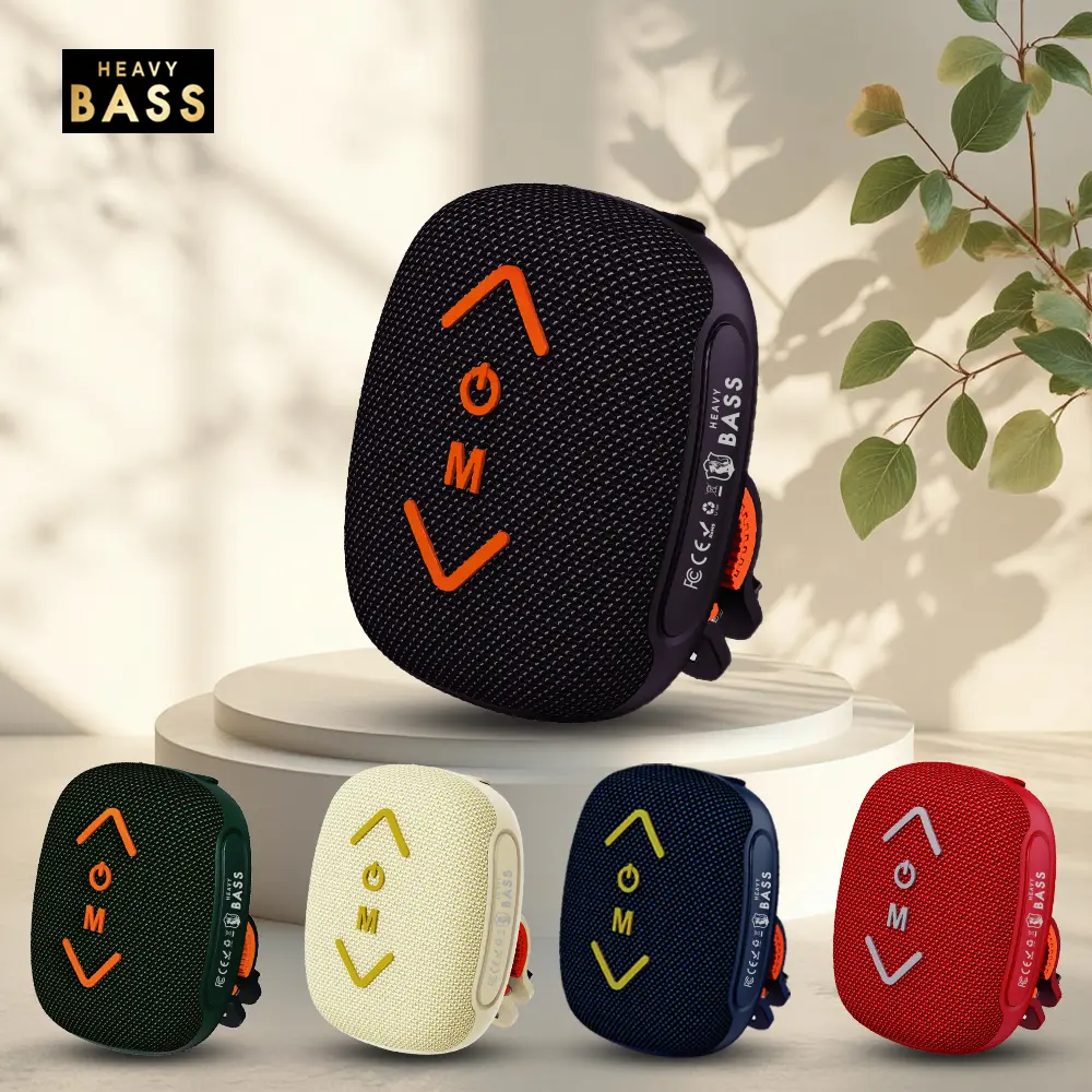 Portable Metal Bluetooth Speaker - Rechargeable Audio System with 360-Degree Air Conduction Stereo, Loud Bass High Output, Built-In Batteries for Outdoor Riding, Portable Speakers