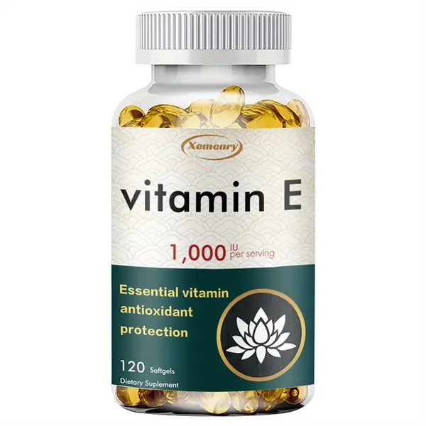 Vitamin E 1000IU - Immune Support, Promotes Hair, Skin, Nails, Eye Health, Gluten-Free Antioxidant Supplements - 120pcs