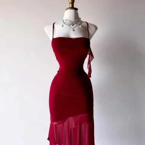 Women's Sexy Slim Fit Fitted Valentine's Day Dress, Sleeveless Long Tie Dye Backless Formal Party Gown, Elegant Aesthetic Summer Casual Wear Lady Womenswear