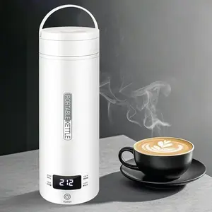 Travel Electric Kettle Portable Small Mini Tea Coffee Kettle Water Boiler, Water Heater with 4 Temperature Control,304 Stainless Steel with Auto Shut-Off & Boil Dry Protection, BPA-Free (White) stainless teel kettle