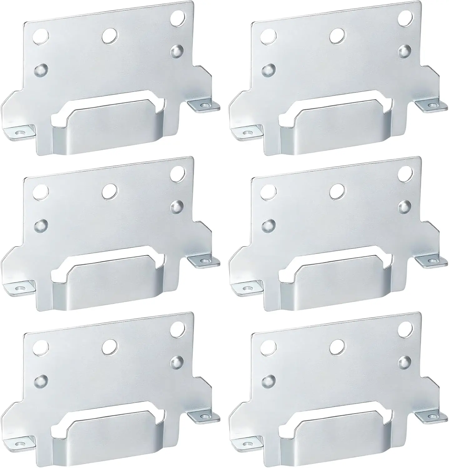 Zookpr 116791 Mounting Plates Replacement for IKEA Bed Frame Brackets Part | For IKEA Hemnes/Malm/Brimnes/Ingatorp/Tarva/Kritter, Replaces #116791, 1.5mm SPCC steel, rounded corners, 6-slot design