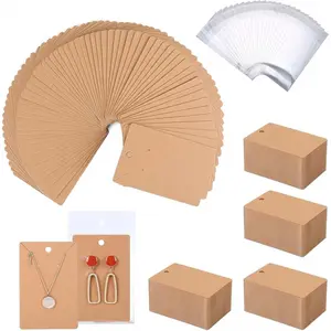 Works 500 Pcs Earring Display Cards - Well-made Earring Cards with Good Paper Quality, Plus Clear 500 Pcs Packaging Bags That Don't Tear Easily, for Earrings Necklace Jewelry Packaging