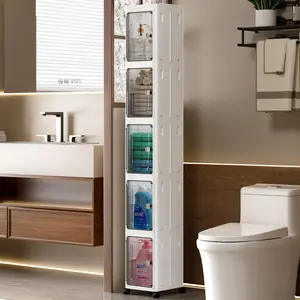 Rolling 5-Tier Plastic Storage Boxes with Lids | Foldable Stackable Containers in White for Home, Office & Dorm Use