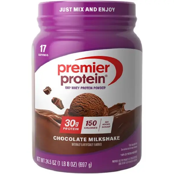 Premier Protein Powder, Chocolate Milkshake Flavor, 30g Protein, 1g Sugar, 100% Whey, Keto-Friendly, Soy-Free, Gluten-Free, 150 Calories, 17 Servings, 24.5 oz, Fitness Fuel (Pack of 1)