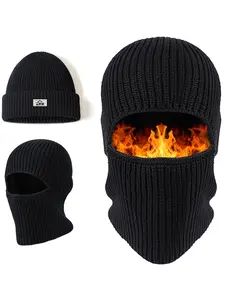 Baracalla Ski Full Face Mask, Balaclava Mask, Winter Knit Hat for Men, Outdoor Thick Warm Woolen Cap, Cold Weather Motorcycle Hood Scarf Unisex