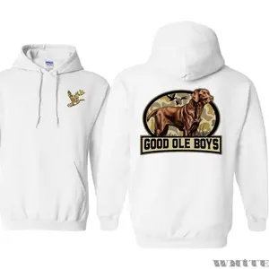 Good Ole Boys Hoodie – Brown Hunting Dog & Duck Camo Graphic, Southern Outdoor Lifestyle, Unisex Fit, Men Gifts, Sweatshirts Pullover Long Sleeve Tops hoodies  men shirts  men Menswear Ribbed