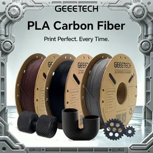 Geeetech PLA Carbon Fiber 3D Printer Filament, 1.75mm 1kg/Roll, ±0.03mm High Precision, Odorless, Eco-Friendly, Clog-Free, Bubble-Free, Compatible with FDM 3D Printers