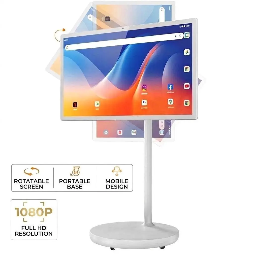 2026 New Gen 2 Portable Smart TV Tablet with 32" 2K Display, 7800mAh Battery, Android 14, 8GB RAM, 128GB Storage, WiFi 6, Voice Remote, Google Play, 5H+ Wireless Viewing, Touchscreen