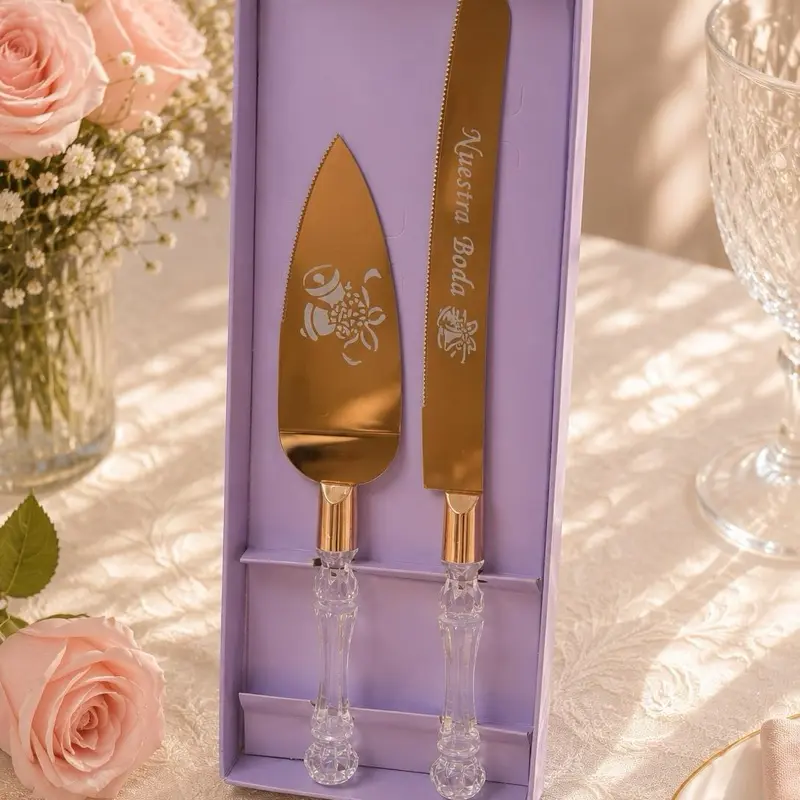 Wedding cake knife and server, cake cutting set