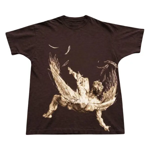 Fallen Angel Graphic Tee Dark Chocolate Unisex Gildan, Y2k T-shirt, Gifts For Him, Gifts For Her, Vintage Graphic Tee, Unisex Vintage Graphic Tees Gothic Grunge Y2k Emo Scene Amity Affliction Style Clothes Men Women Streetwear