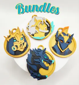BUNDLE Chapter 5 Season 2 Aspects of the Gods Medallion Greek Edition Keychain Charms - Bag Tags Fortnite Inspired