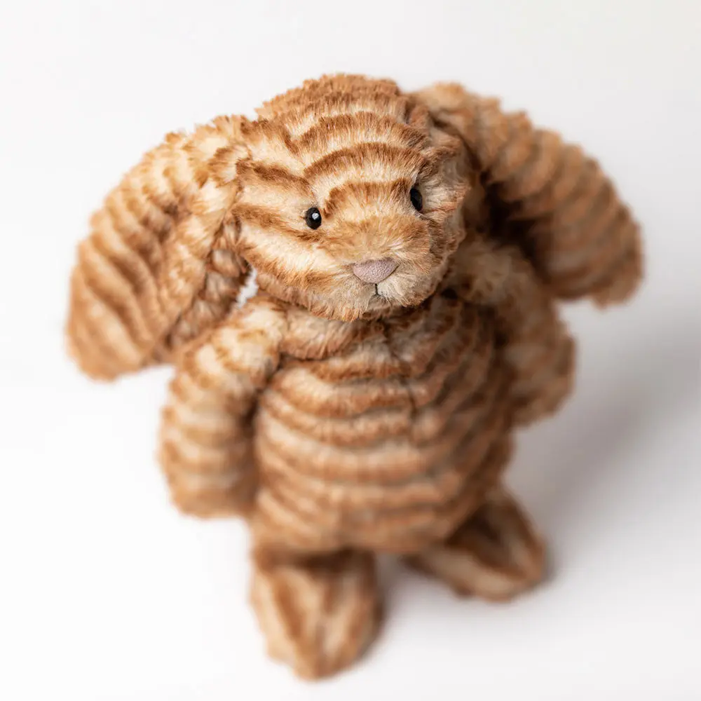 Jellycat Bashful Luxe Bunny Juniper Plush Toy – Soft Striped Rabbit Stuffed Animal, Adorable Luxe Collectible for Plush Lovers
