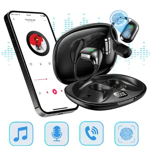 Open Ear Wireless Bluetooth Headphones,Wireless Earbuds Tws Stereo Sync, Stereo Sound with LED Digital Display,30H Playtime,Smart Touch Control,Waterproof,Bluetooth Headphones for Sports/Travel/Workouts,Compatible with iOS and Android