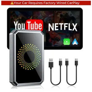 NEW Wired to Wireless CarPlay Adapter Supports Netflix/YouTube/TikTok on Car TouchScreen (Hotspot Required), Not for Tesla/BMW or Wireless CarPlay, Auto Bluetooth – Perfect Tech Gift for Car Lovers