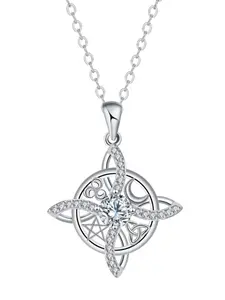 Witch Knot Protection Necklace, Hecate Goddess Lilith Jewelry, Women's Good Luck Knot Gift, Peace Knot Necklace for Women