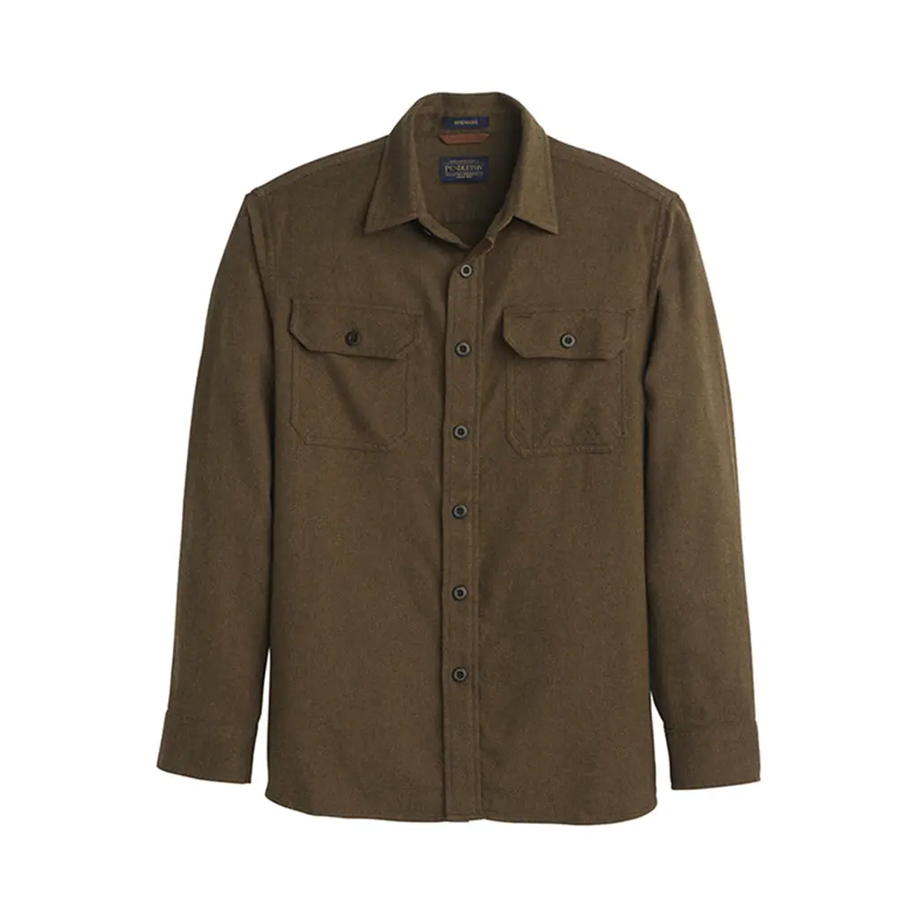 Pendleton Men's Burnside Retro Plaid Flannel Shirt, Preppy Style Long Sleeve Button-Down in Double-Brushed Cotton with Locker Loop, Retro Style, Plaid Pattern, Button Through-Flap