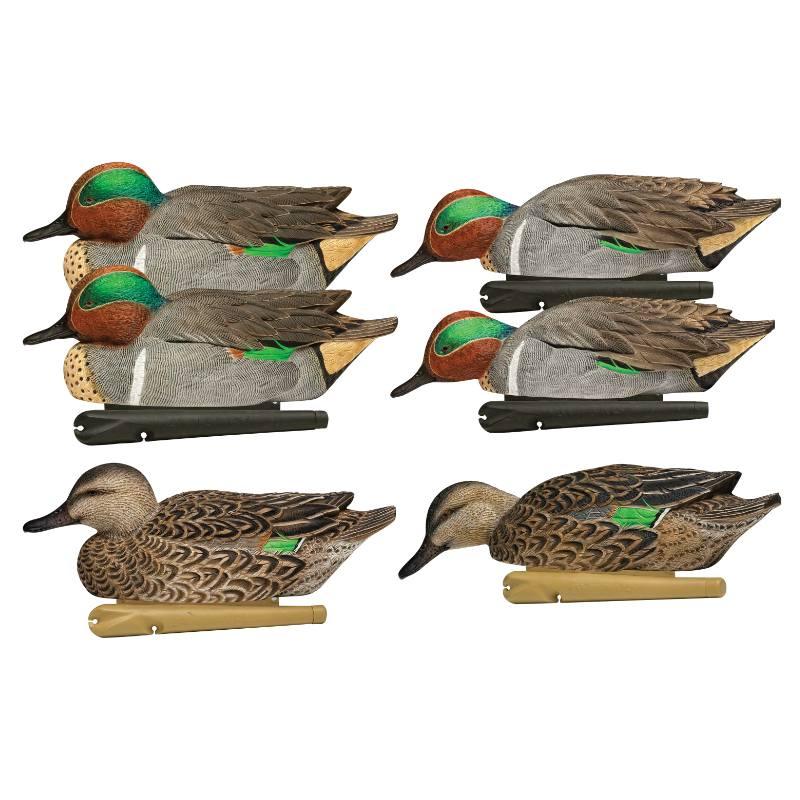 Avian X Topflight Green Winged Teal Decoys - 6 Pack Realistic Hunting Lures for Enhanced Bird Attraction